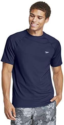 Speedo Men's Uv Swim Shirt Short Sleeve Regular Fit Solid, size Large