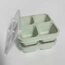 Microwave Safe Bento Box 2pcs Snack Set with Lids 4 Compartment Food Storage Containers for Meal Prep Camping Offices Green Pack