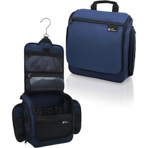 D&D Wanderlust D&D Hanging Travel Toiletry Bag for Men and Women  Cosmetics, Makeup and Toiletries Organizer Kit with 10 Compartments (Oxford Blue Large)