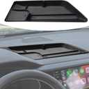 TACOBRO Interior Dashboard Storage Compatible with Volkswagen Taos 2022 2023 2024 Accessories, Taos Dash Mounted Organizer Tissue Holder Tray Box ABS Black