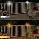 BRIGHTICONIC Solar Post Lights Outdoor, 2 Pack - Dual Color, Warm & Cool White Adjustable - Auto Dusk to Dawn LED Post Lights - Durable, Waterproof IP65 Solar Fence Caps fits 4x4 5x5 6x6 - Black