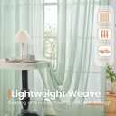 BGment 40 Inch Length Sage Green Linen Curtains for Short Window - Rod Pocket Light Filtering Drapes Natural Textured for Cafe Bedroom Decorative Lightweight Rustic, 2 Panels Set, 42 X 40 Inch