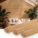 Juexica 3 Pcs Natural Bamboo Wall Panel for Interior Wall 48''x96'' Bamboo Covering Renewable Pole Wainscoting Room Divider Wrap Decor for Bedroom Living Room Kitchen Island Office (Carbonized)