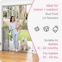 Retractable Baby Gate Perma Child Safety 41" Tall x 71 Wide, Mesh, for Stairs, Doorways, Dogs, Pets, Indoor, Outdoor, One-Handed Operation, Locking, Easy Install, Hardware Mount, Gray