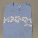 Maui Hawaii with Hawaiian Hibiscus Flowers T-Shirt, Large