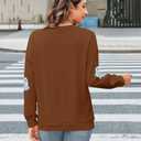 MYHALF Halloween Sweatshirts Women Colorful Sequin Ghost Graphic Pullover Shirt Halloween Witch Crewneck Sweater (Small, Brown)