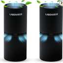 LabCharge Small Ionic Air Purifier for Home & Bedroom – Silent HEPA Filter – Covers 250 Sq Ft  Free Cleaner for Pets, Hair, Smoke, Dust, Odors & Dander – Compact & Black Design  Pack of 2