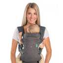 Infantino Flip 4in1 Convertible Baby Carrier, Adjustable, Ergonomic Babywearing, Registry Essential, Baby Carrier for Newborn to Toddler, Gray