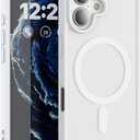 2 x Compatible with Magnetic Matte Clear Case for Phone 17Tough Drop-Resistant Design, Anti-Yellow, Shockproof, Slim Transparent Cover (White)