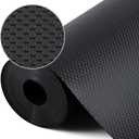 Shelf Liners for Kitchen Cabinets Non Adhesive Drawer Liner for Bathroom Waterproof Refrigerator Liners for Shelves Fridge Plastic Mats Cabinet Cupboard Liner Black 11.8 x 118 Inches