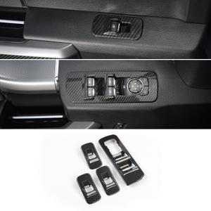 Voodonala Carbon Fiber Grain Window Lift Panel Switch Trims for Ford F150 2015-2020 Interior Decoration Accessories(Painted Carbon Fiber Black,4Pcs/Set)