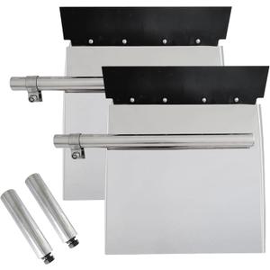 24"x24" Stainless Steel Quarter Fender Set Mud Flap Hangers with Single Bolt Mounting Brackets fit for Semi Truck, 2PCS