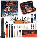 Bike Repair Tool Advent Calendar for Adult Men Teens, 24 Day Bicycle Repair Kit with Multitool, Bone Wrench & Patches Christmas Countdown Calendar for Husband or Son