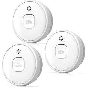 Smoke Detector Battery Operated, 10-Year Smoke Alarm with Photoelectric Sensor, Fire Alarms Smoke Detectors with Test Button and Low Battery Warning, Fire Safety for Home, 3 Pack