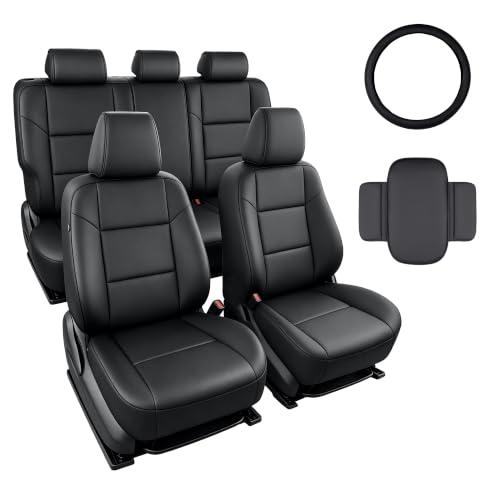 Zaqmru Black Faux Leather 5-Seat Full Set Seat Covers for Toyota RAV4 2019-2025