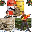 Package 4 Combat Battlefield Inflatables, Compatible with Nerf, Laser tag, Water Gun for Boys Birthday Party Activities and Decoration. [Premium Pack]