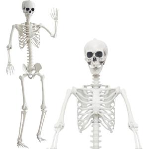 7.9Ft/240cm Halloween Giant Skeleton Life Size Skeleton Full Body Plastic Human Skeleton with Adjustable Joints for Halloween Outdoor Indoor Decoration