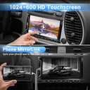 7 Inch Double Din Car Stereo Support Apple CarPlay Android Auto Mirror Link Capacitive Touchscreen Monitor Car Play Radio with Bluetooth 5.0, FM Radio, USB/TF/AUX Port, Backup Camera, Remote Control
