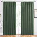 NICETOWN 2 Panels Blackout Curtains, Rod Pocket Thermal Insulated Drapes 84 inches Long, Easy-Care Modern Home Decoration Sunshades for Guest Room, Living Room, Office, 62 x 84 Inch, Dark Mallard