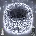 Ccinny 394FT 1200 LED Christmas Lights Outdoor, White Christmas Tree Lights Plug in, 8 Modes Twinkle String Light for Bedroom Wedding Party Ceiling Xmas Home Decorations