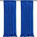 Royal Blue Sequin Backdrop Curtains,2 Panels 2FTx8FT Blue Curtain Backdrop Glitter Party Decorations Background Drapes for Wedding Birthday Anniversary Graduation Photo Booth Decor