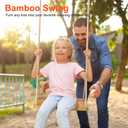 Tree Swing Seat for Adults & Kids, 500LB Capacity - Outdoor & Indoor Hanging Chair for Tree, Porch, Playset - Includes 1 Bamboo Swing + Adjustable Ropes, No Assembly Needed
