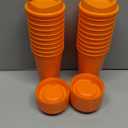 20 Pack Reusable Coffee Cups with Lids 16 oz Plastic Tumblers Travel Mug Iced Coffee Cup for Adults and Women Hot and Cold Drinks, Microwaveable(Orange)