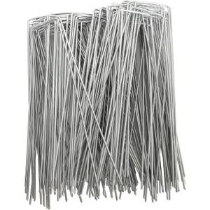 LANIAKEA Garden Stakes 8 Inch Metal Garden Staples 200 Pack Galvanized Landscape Pins Heavy Duty Landscape Stakes for Gardening Fence Landscape Ground Cover