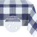 Romanstile Rectangle Plastic Tablecloth, 100% Waterproof Oil-Proof Checkered PVC Table Cloths, Heavy Duty Vinyl Table Covers for Dining, Camping, Picnic, Outdoor - 54 x 78 Inch, Blue Checkered