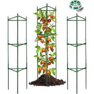 3 Pack Tomato Cages for Garden Plant Support, Up to 49.6in Tomato Trellis Garden Plant Cage, Adjustable Tomato Plant Stakes Fit Climbing Plants,Vegetable,Fruit,Flower,Rose Vine