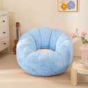 IEVENW Pumpkin Bean Bag Sofa Chair, Bean Bag Chair with Filler for Teens, Kids, Toddler, Comfy and Lazy Sofa for Dorm, Apartment, Living Room and Bedroom, Sky Blue (Medium)