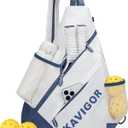 2025 Pickleball Sling Bag, Convertible Ultra-Light Backpack with Skin-Soft Fabric & Wet/Dry Pocket, Fits 4 Paddles + Gear (Mist White)