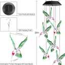 Toodour Solar Wind Chime, Color Changing Wind Chimes Hummingbird, LED Decorative Mobile, Gifts for Mom Grandma, Waterproof Outdoor Decorative Lights for Garden, Patio, Yard, Window Outdoor Decor