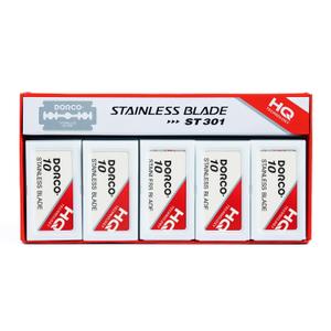 Dorco Double Edge Razor Blades ST301 Stainless Steel, Dispenser Box with Used Blade Disposal Area, for Hair Stylists and Barbers, D212, 100 Count (Pack of 10) | Father's Day Gifts (White)