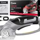 Saker Box Cutter Electric Cordless: Card board Cutter Scissors for Fabric Leather Paper Plastic - Cardboard Cutting Tool with 4V Recharged Battery - Safety Lock and LED Light for Cutting,Grey