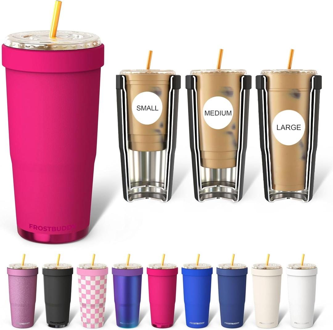Frost Buddy Togo Buddy | 30 oz Stainless Steel Vacuum Insulated Tumbler | To Go Coffee Cup  Iced Coffee Cups, Iced Coffee Sleeve, Travel Mug, Thermal Cup for Hot & Cold Drinks, Dunkin Cup (Berry)