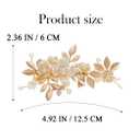JAKAWIN Gold Hair Clip Bridal Hair Accessories Flower Hair Piece for Women FJ03 (Gold)