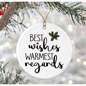 Best Wishes Warmest Regards Christmas Ornament, Best Wishes Ornament, Christmas Ornament, Fold in The Cheese Ornament, Warmest Regards Ornament, Best Wishes Ornament Printed on One Side