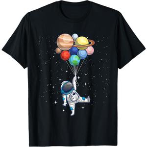 Space Themed for Men Women Outer Space Moon Galaxy Astronaut T-Shirt M