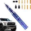 Starlight Spiral Aluminum Alloy Bullet Antenna 50 Caliber Bullet Shape Car Truck Antenna Truck Accessories Chevrolet, Silverado, Ford and Many Other Short Replacement Antennas Purple