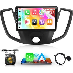 2G+64G Radio for Ford Transit 2013-2019, Rimoody Android 13 Car Stereo with Canbus Carplay Android Auto 9 Inch Touch Screen Mirror Link Bluetooth FM/RDS GPS WiFi HiFi SWC Backup Camera