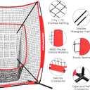 VAVOSPORT 7x7' Baseball Net Set - Portable Softball & Baseball Net, Batting Tee, Ball Caddy, Strike Zone, Training Equipment for Youth Practice