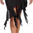 RELLECIGA Women's Beach Cover Up with Built-in Briefs Mesh Mid-Waisted Tummy Control Swim Skirt Swimsuit Bottom (Black, M)