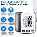 LotFancy Wrist Blood Pressure Monitor for Home Use, Automatic Blood Pressure Machine Adjustable Wrist Cuff 5.3-8.5 Digital BP Machine with LCD Display, 120 Memory, 2 User, with Carrying Case