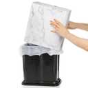 Coloch 2.4 Gallon/9L Rectangle Marble Print Metal Trash Can, Stainless Steel Bathroom Wastebasket Narrow Garbage Bin Invisi-Overlap Open Top Rubbish Bin for Bathroom, Kitchen, Home, Hotel