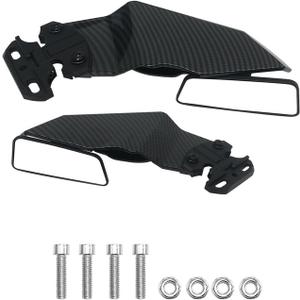 Motorcycle Rear View Mirrors 1 Pair Adjustable Stealth ViewMirror Wind Wing Side Mirror Fit for Kawasaki Ninja 250 300 400 650 ZX6R ZX10R ZX14R, 9 inches x 7 inches x 1.2 inches