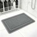 Hargiis Non-Slip Bathtub Mat, Anti Slip Shower Mat, Fast Drying Bathtub Mats, Upgraded Foot Scrubber Mat, Anti Slip Mat for Tub, Floor, Bathroom, Kitchen, Hotel (Grey 24"×16")