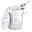Twine Insulated Ice With Lid & Scooper for Parties - Galvanized Metal Cooler & Drink Tub Holds 1 Gallon
