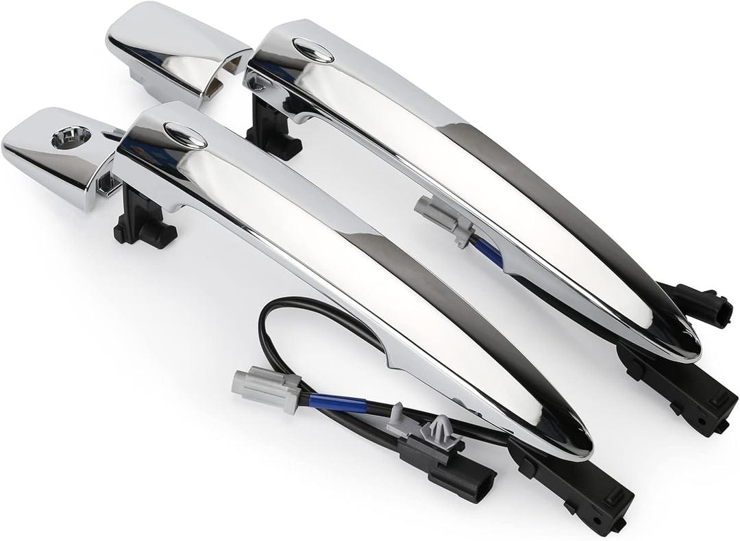 806409N00A Exterior Outer Chrome Door Handle Front Left & Right Side (2 PCS), With Sensor and Smart Keyless Entry System, For 2009-2018 Nissan Sentra/Maxima/Murano/Leaf Replace# 806469N00A 806469N00A