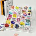 Card Display Stand, Acrylic Risers Greeting Card Display Sticker Holder, 7-Tier Clear Acrylic Shelves for PSA Graded Card,Baseball Sports Card and Postcard Sticker Display